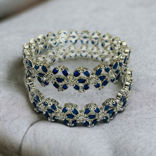 Opal Touch - Star Rhodium Plated Bangles (Pack of 2) - Bangles