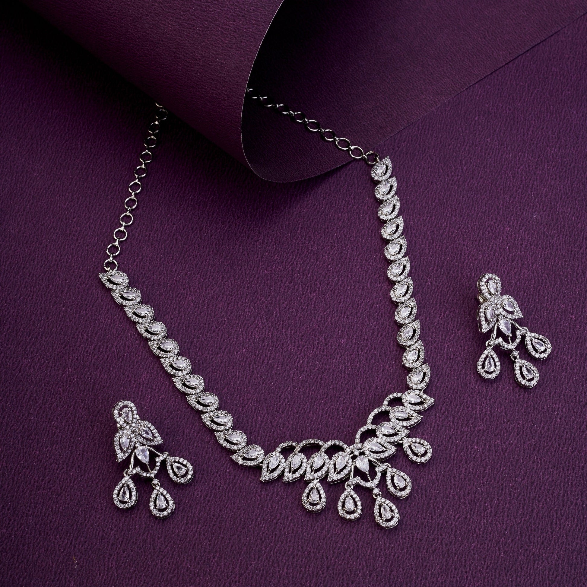 Necklace - Starlight Cascade Necklace Set - Opal Touch