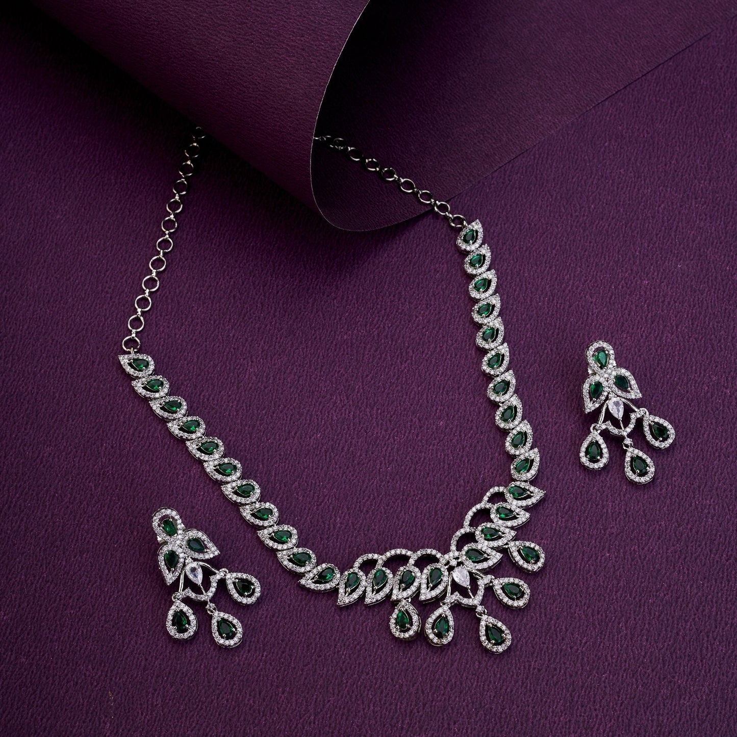 Necklace - Starlight Cascade Necklace Set - Opal Touch