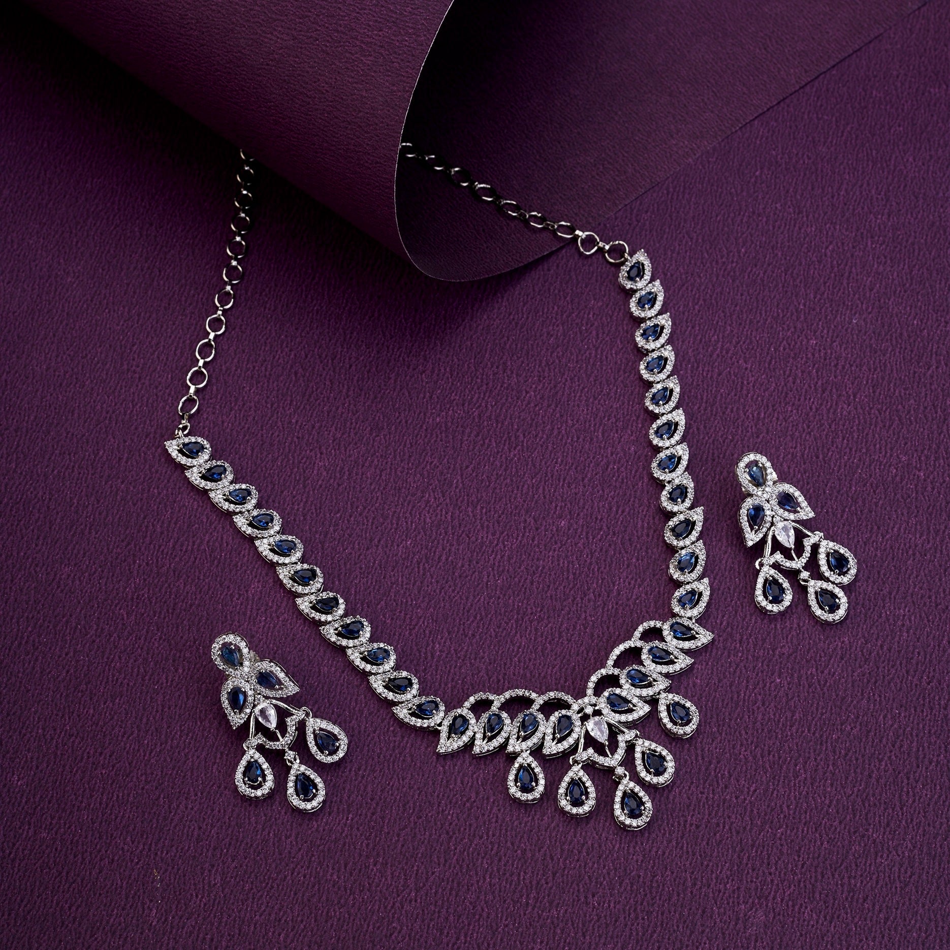 Necklace - Starlight Cascade Necklace Set - Opal Touch