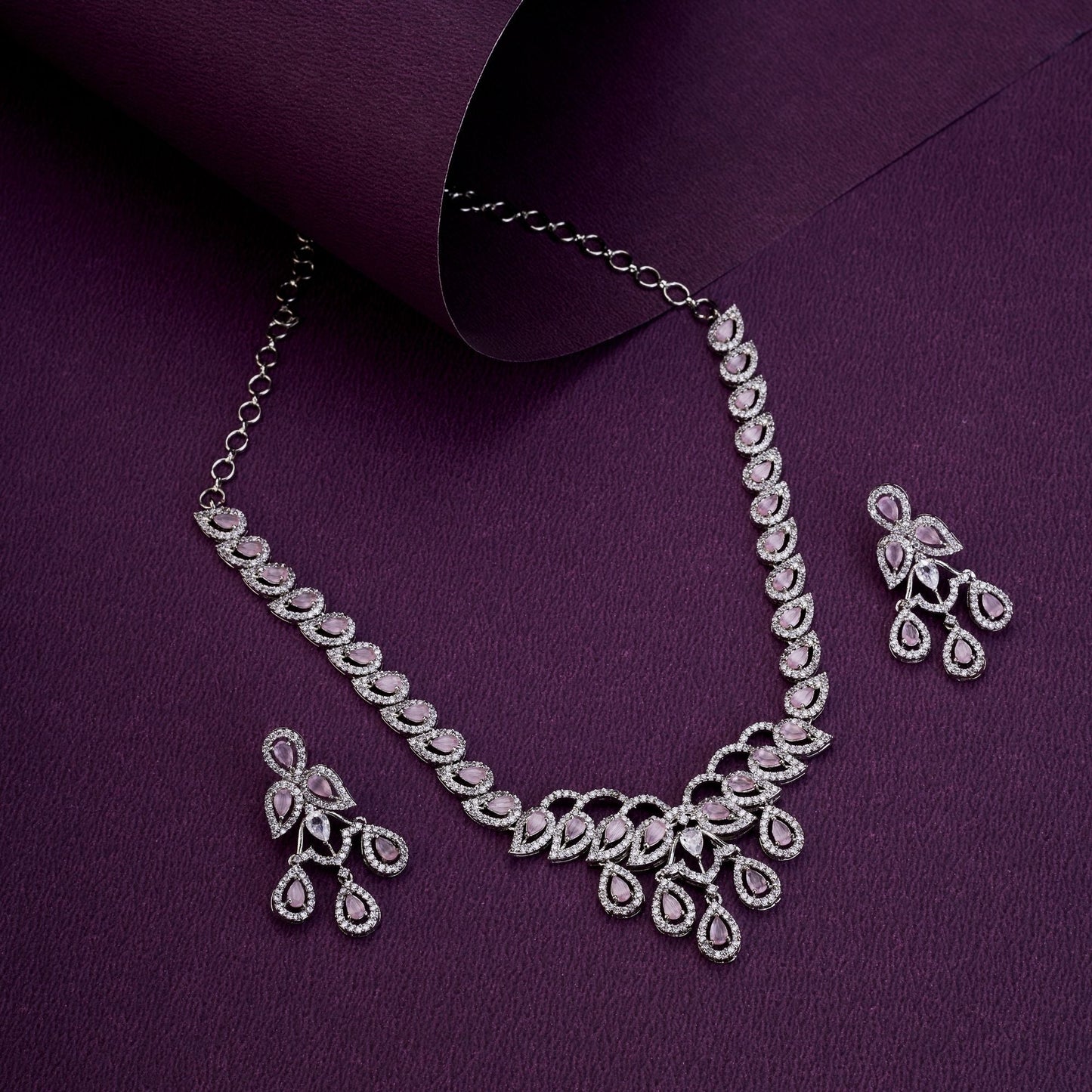 Necklace - Starlight Cascade Necklace Set - Opal Touch