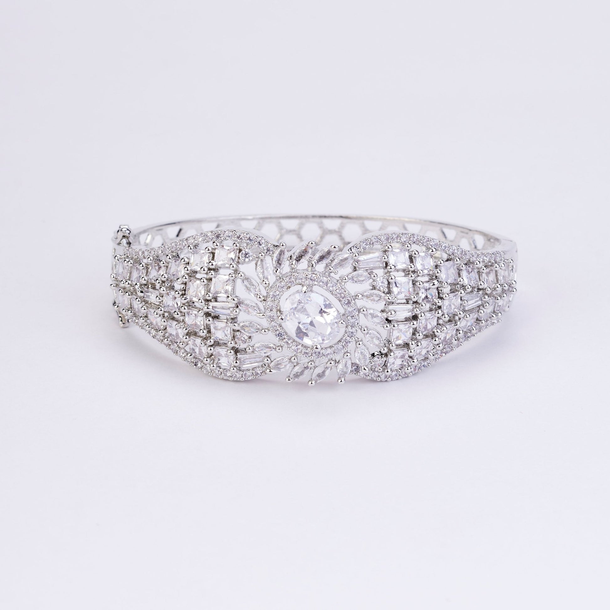 Bracelet - Starlight Weave rhodium Plated Bracelet - Opal Touch