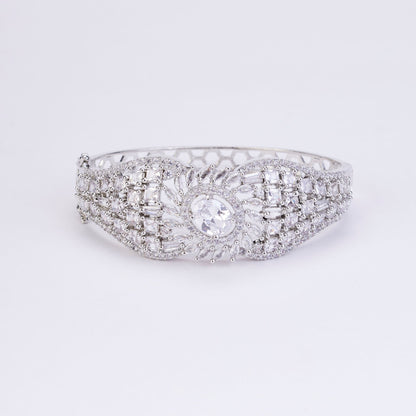 Bracelet - Starlight Weave rhodium Plated Bracelet - Opal Touch