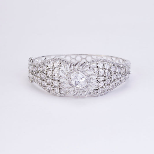 Bracelet - Starlight Weave rhodium Plated Bracelet - Opal Touch