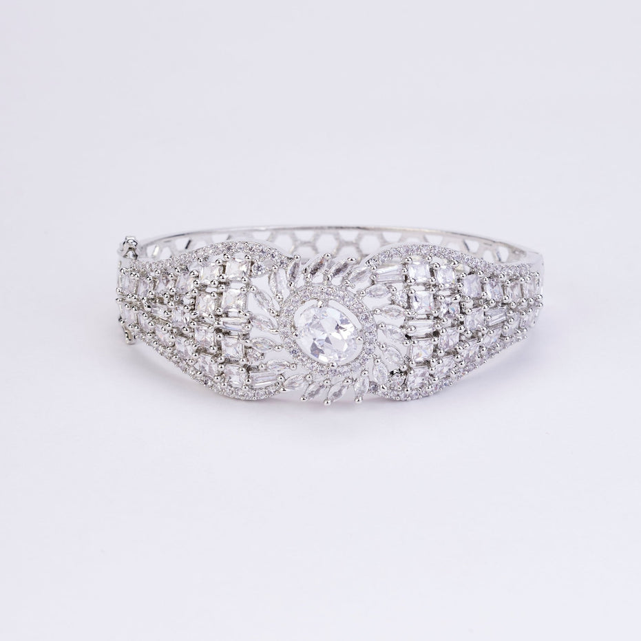 Bracelet - Starlight Weave rhodium Plated Bracelet - Opal Touch