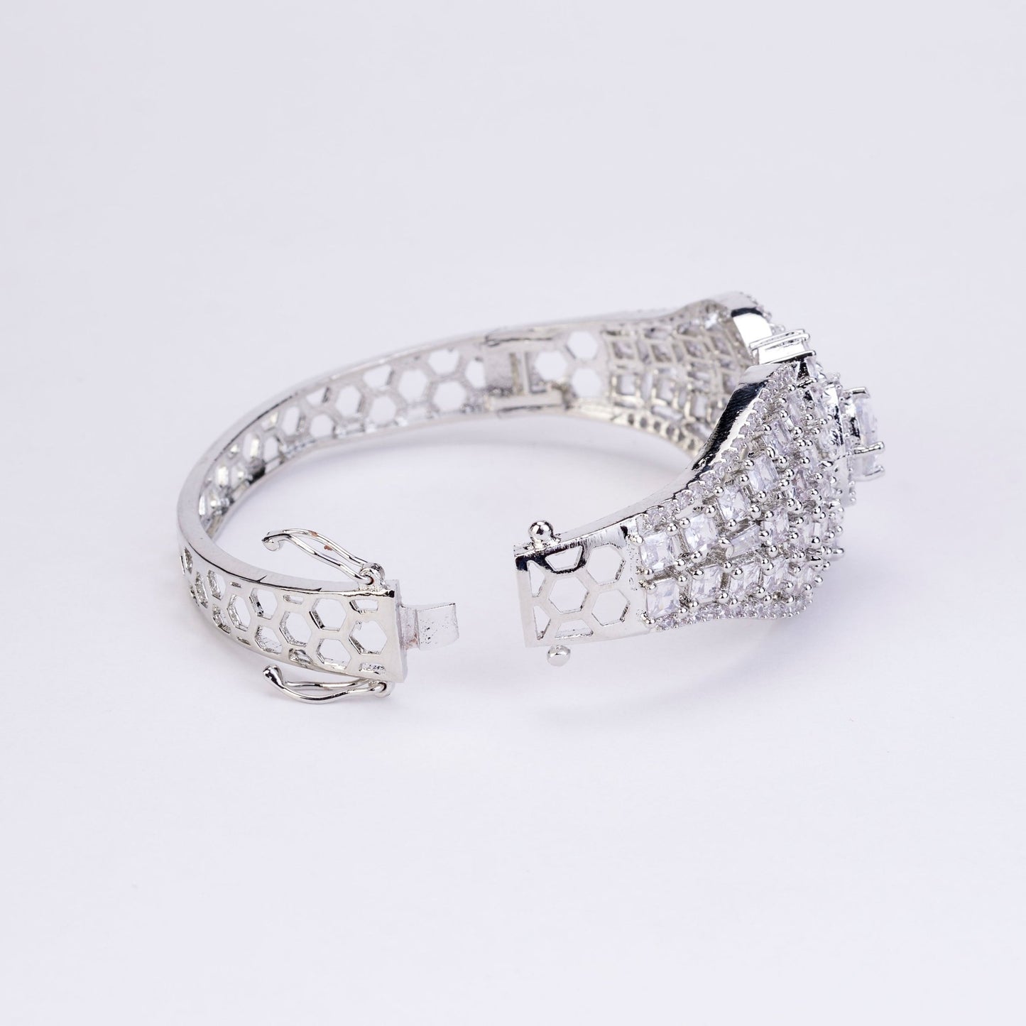 Bracelet - Starlight Weave rhodium Plated Bracelet - Opal Touch