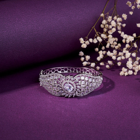 Bracelet - Starlight Weave rhodium Plated Bracelet - Opal Touch