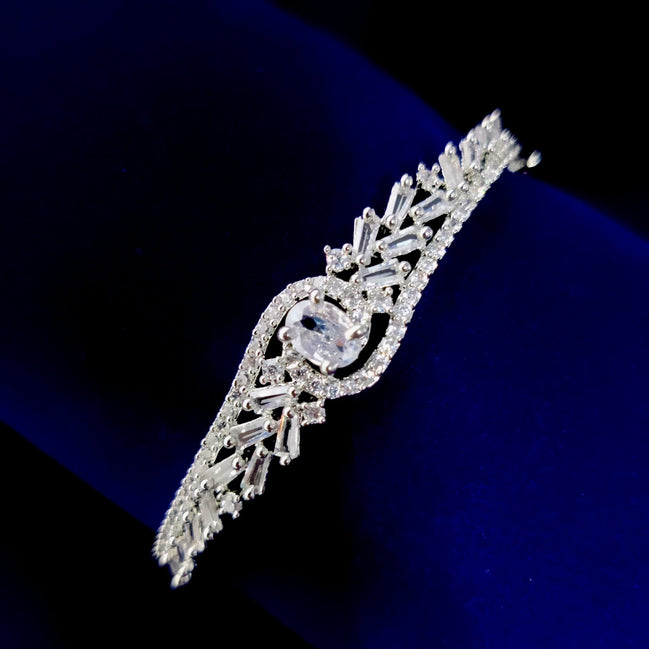 Opal Touch - Stunning White Rhodium Bracelet - Bracelets