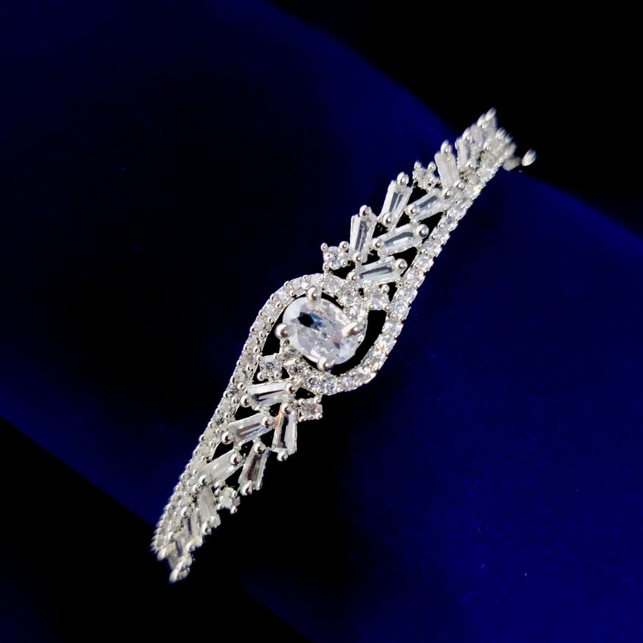Opal Touch - Stunning White Rhodium Bracelet - Bracelets