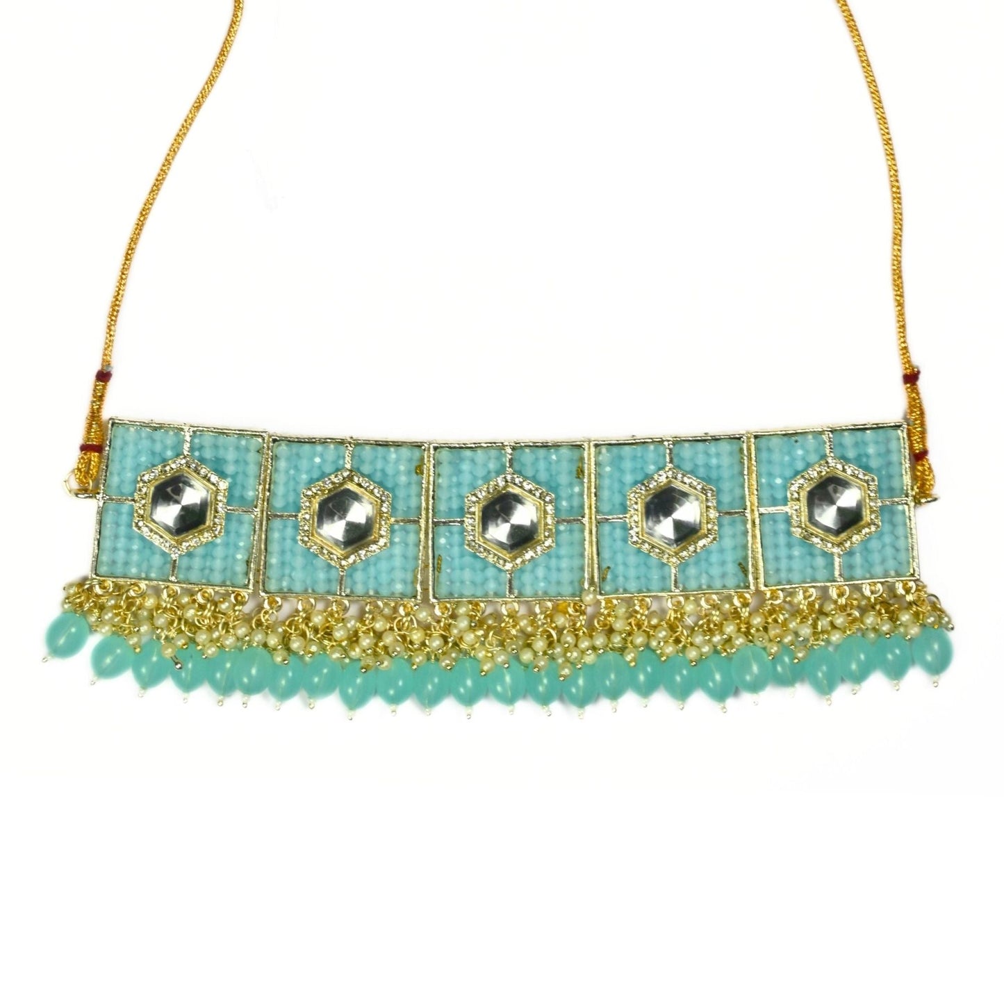 Stylish Chocker Necklace Set With Pearls - Opal Touch