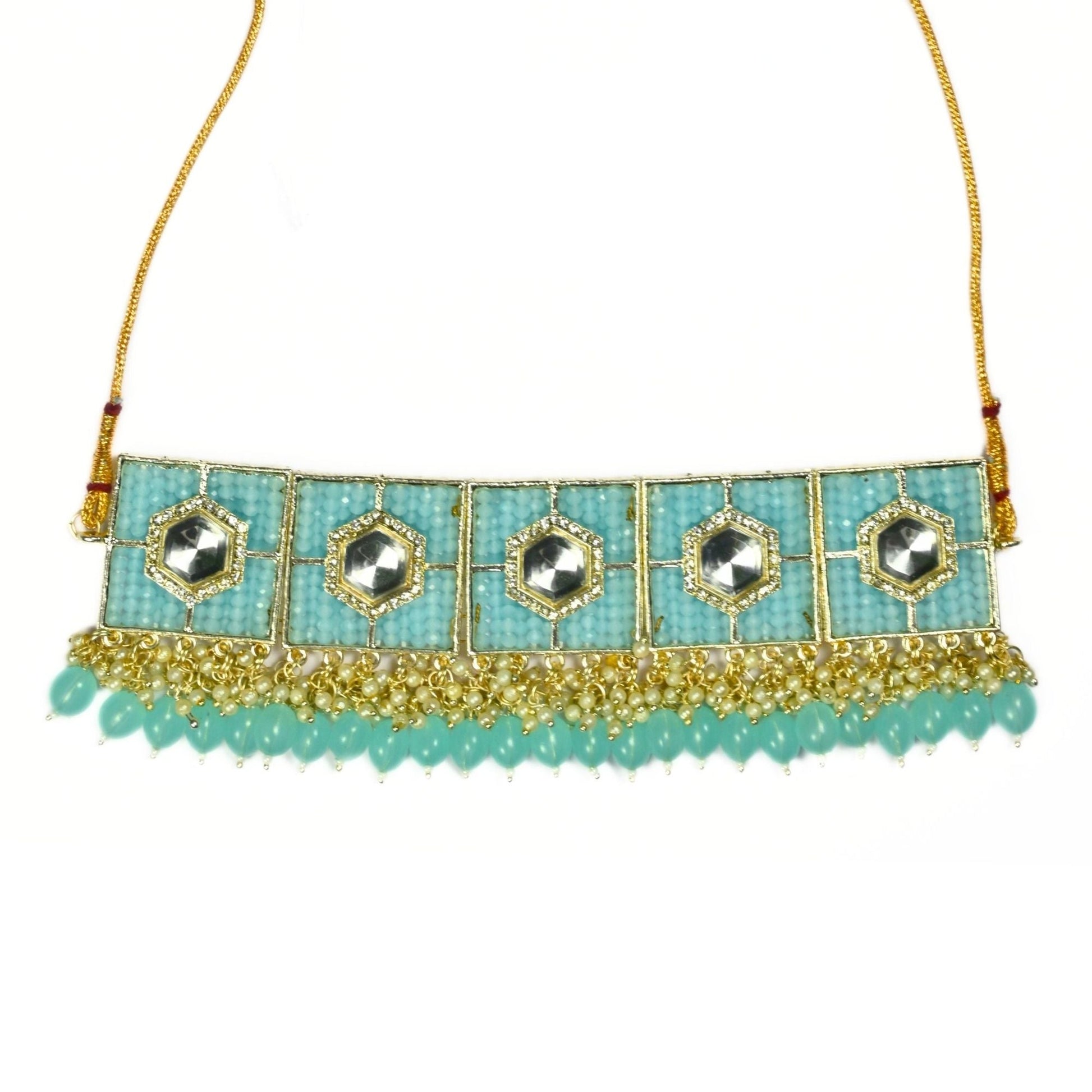 Stylish Chocker Necklace Set With Pearls - Opal Touch