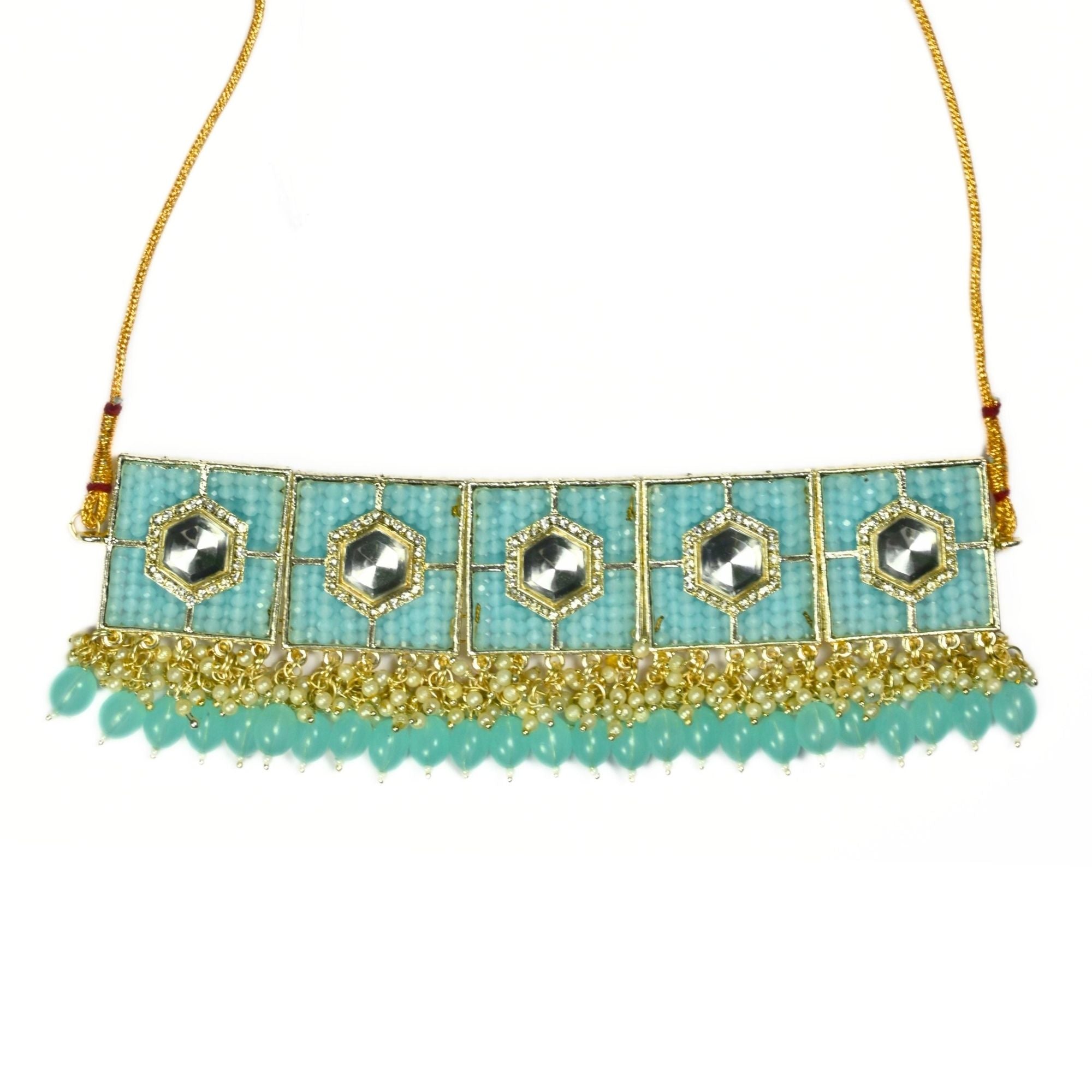 Stylish Chocker Necklace Set With Pearls - Opal Touch