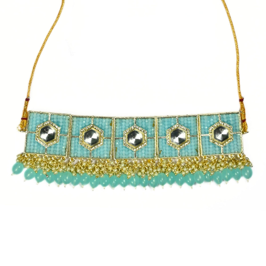 Stylish Chocker Necklace Set With Pearls - Opal Touch