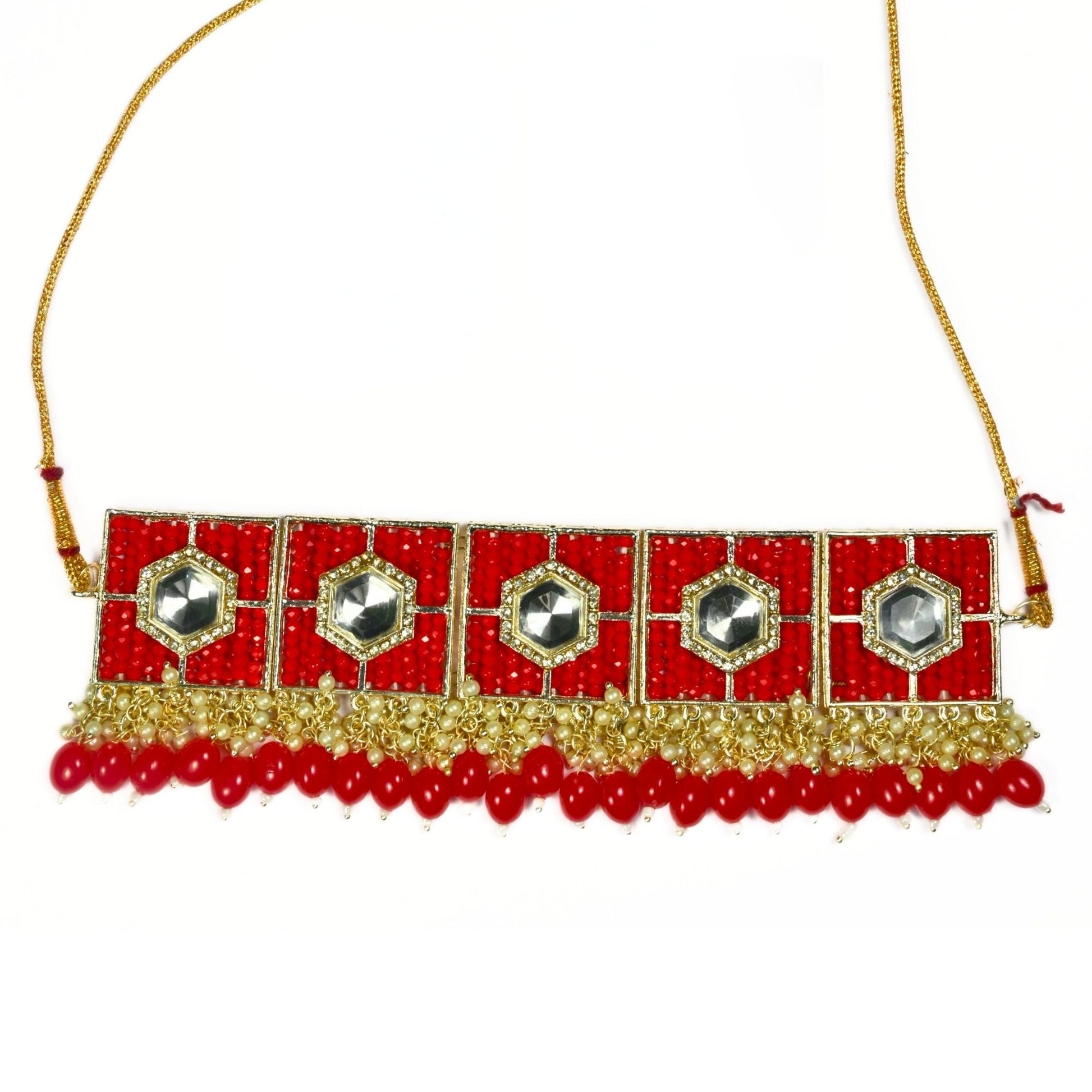 Stylish Chocker Necklace Set With Pearls - Opal Touch