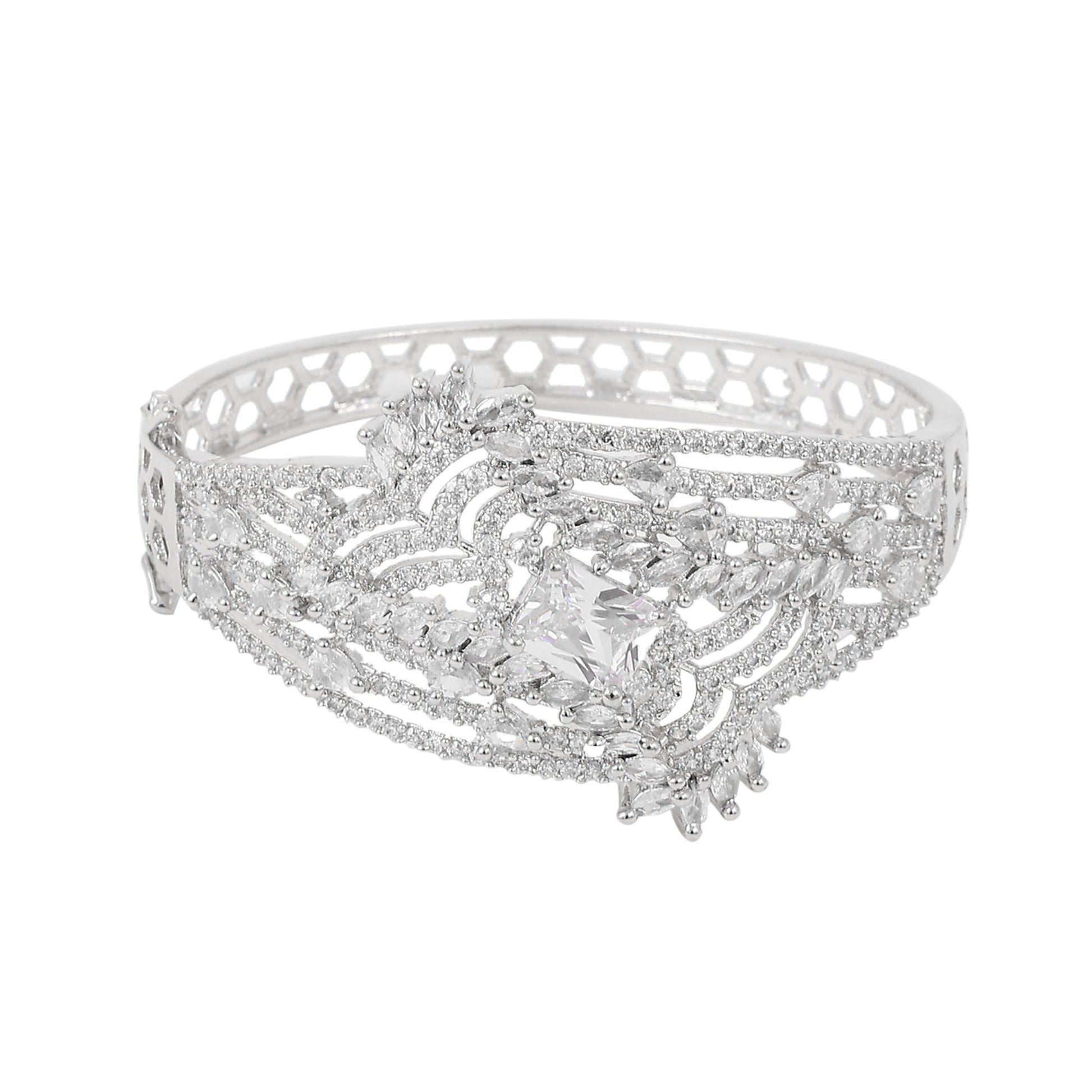 Opal Touch - Stylish Cubic Zirconia Kada Bracelet - Bracelet