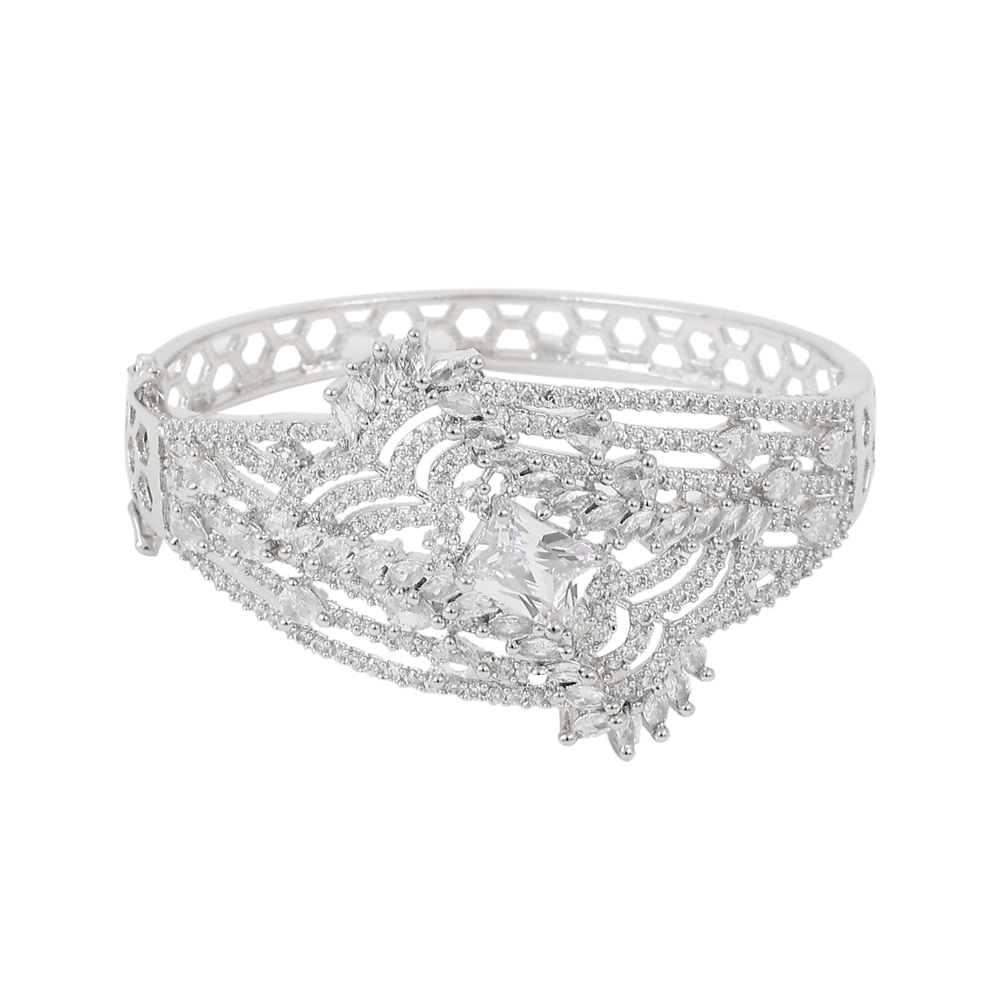 Opal Touch - Stylish Cubic Zirconia Kada Bracelet - Bracelet