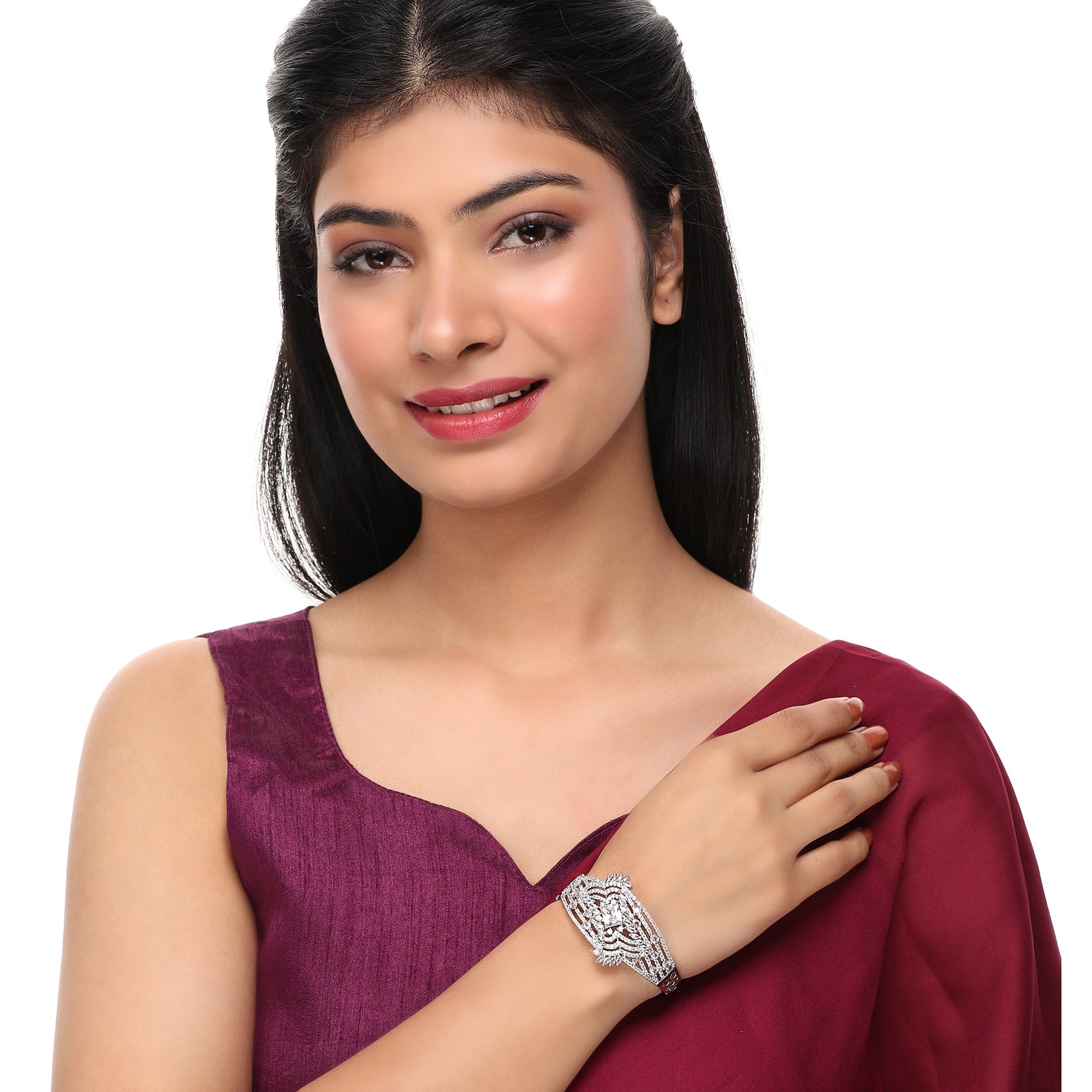 Opal Touch - Stylish Cubic Zirconia Kada Bracelet - Bracelet