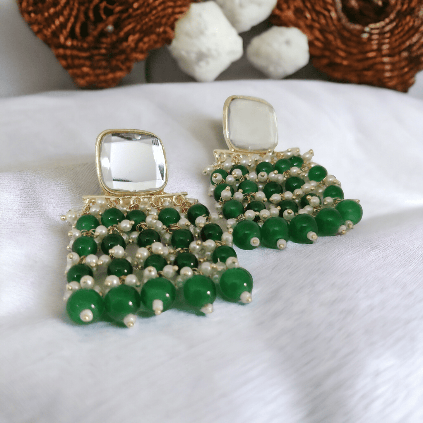 Opal Touch - Stylish Pearl Danglers - Earrings