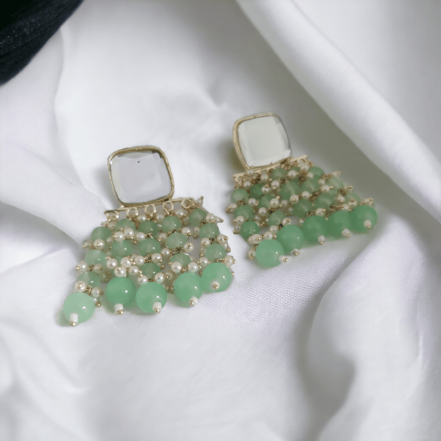 Opal Touch - Stylish Pearl Danglers - Earrings