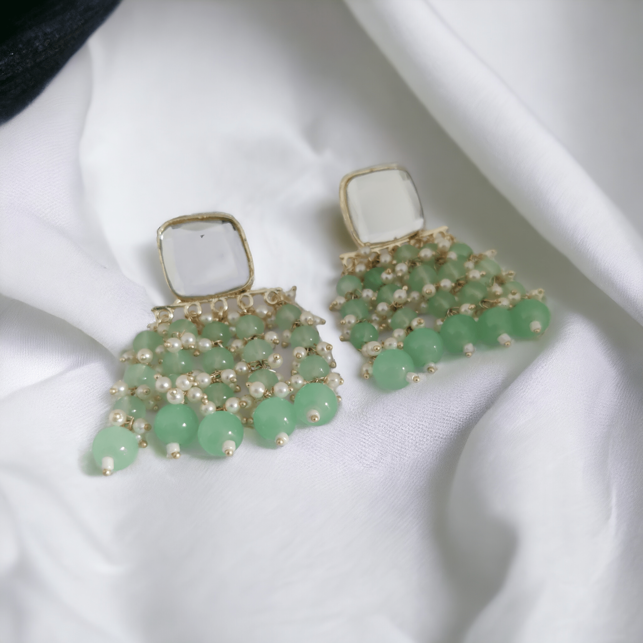 Opal Touch - Stylish Pearl Danglers - Earrings