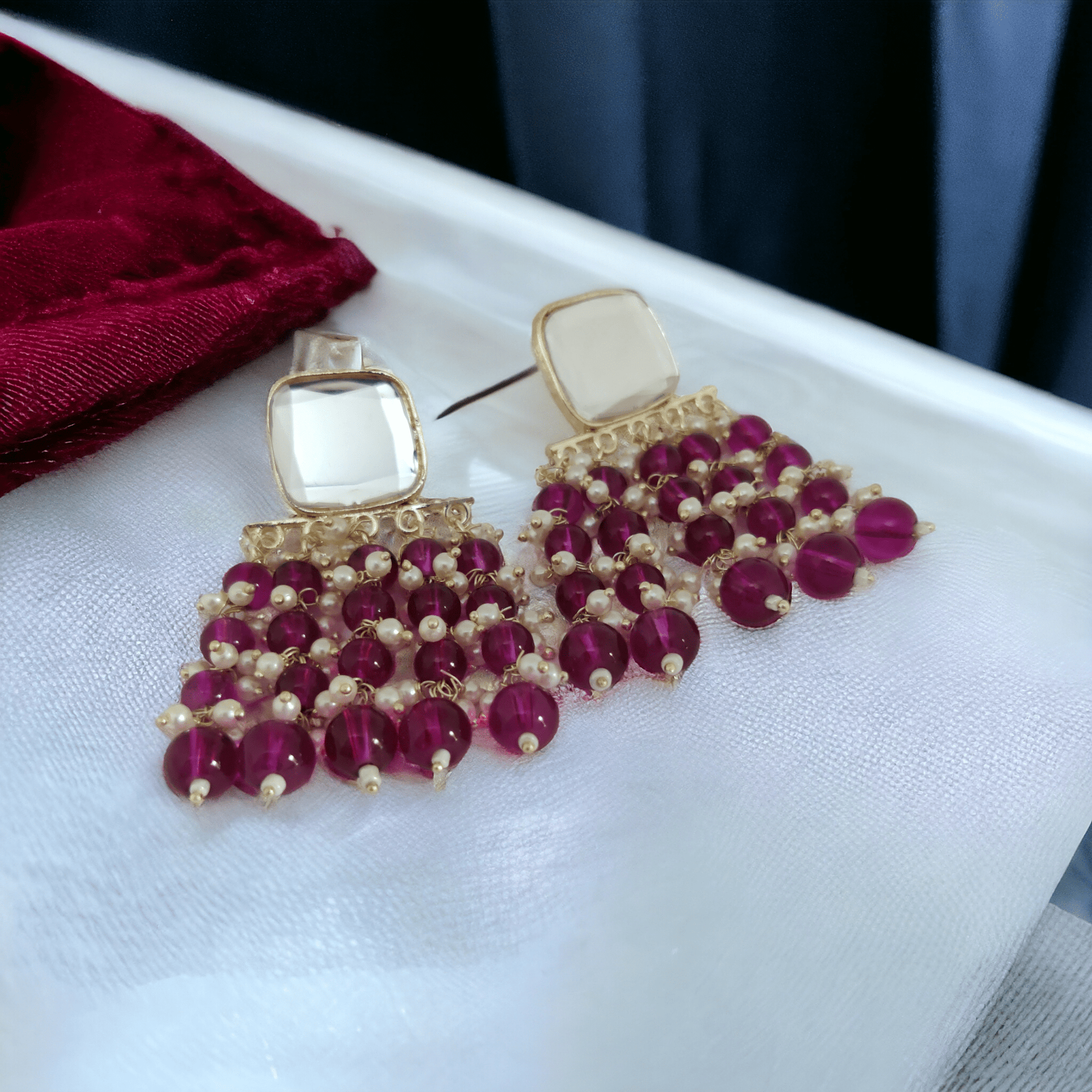 Opal Touch - Stylish Pearl Danglers - Earrings