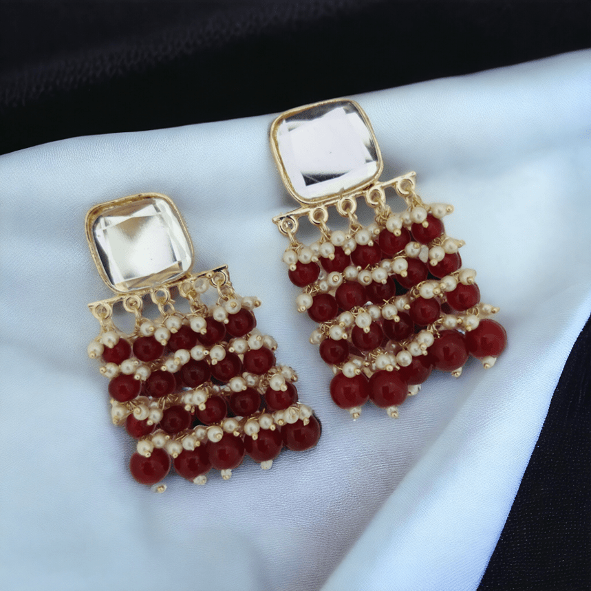 Opal Touch - Stylish Pearl Danglers - Earrings