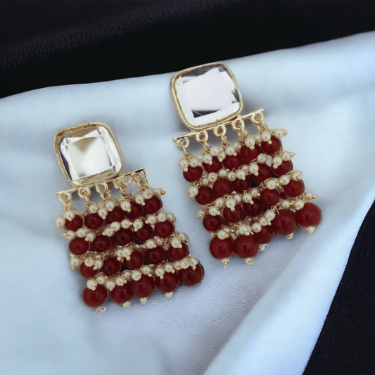 Opal Touch - Stylish Pearl Danglers - Earrings