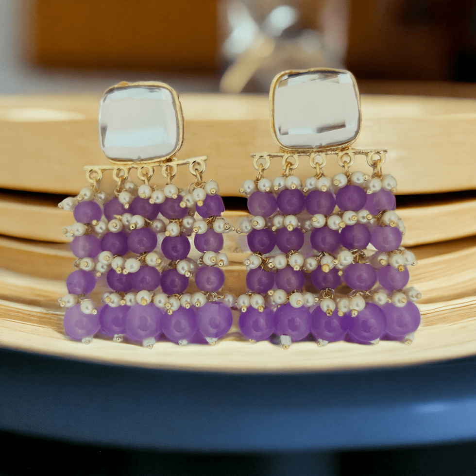 Opal Touch - Stylish Pearl Danglers - Earrings