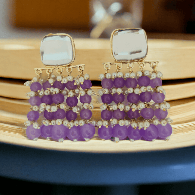 Opal Touch - Stylish Pearl Danglers - Earrings