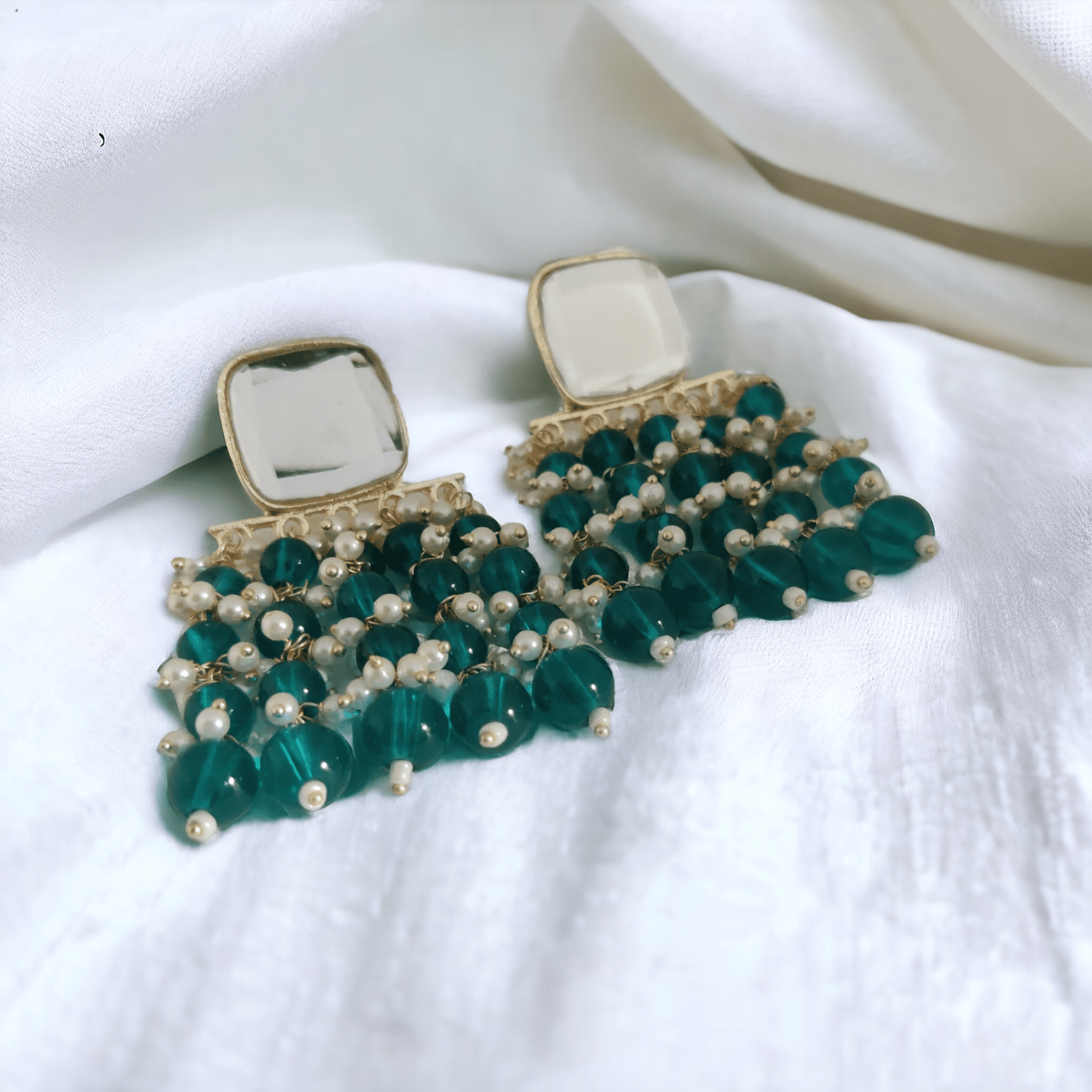 Opal Touch - Stylish Pearl Danglers - Earrings