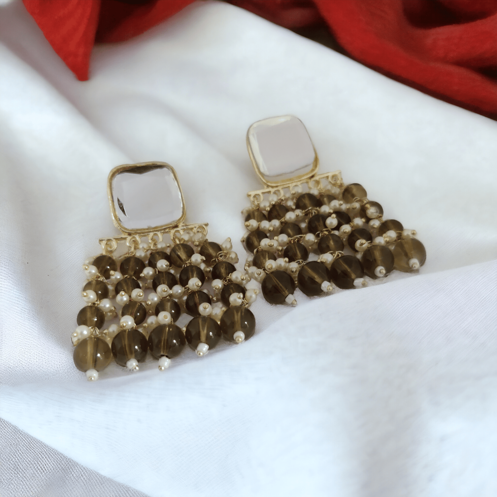 Opal Touch - Stylish Pearl Danglers - Earrings