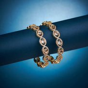 Stylish Polki Gold Bangles (Pack of 2) - Opal Touch