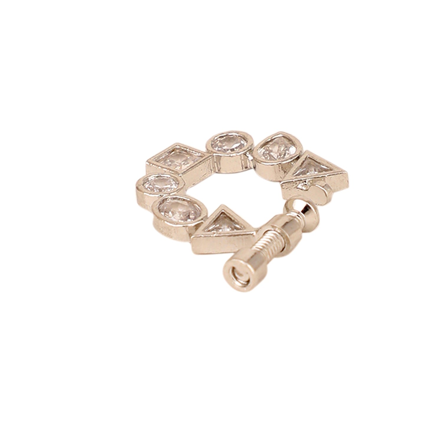 Opal Touch - Stylish Rhodium CZ Nose Pin | High-Quality Cubic Zirconia - Nose pin