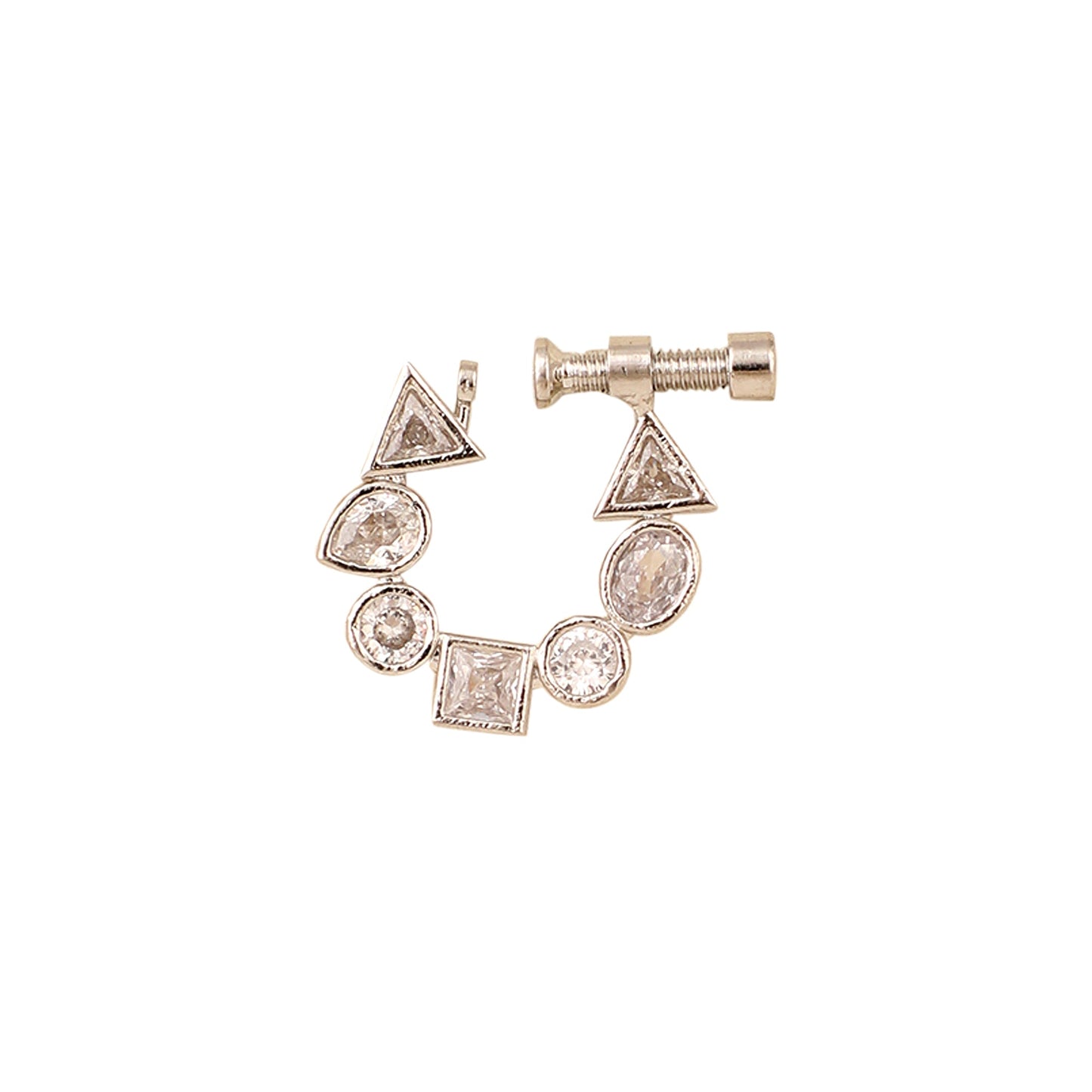 Opal Touch - Stylish Rhodium CZ Nose Pin | High-Quality Cubic Zirconia - Nose pin