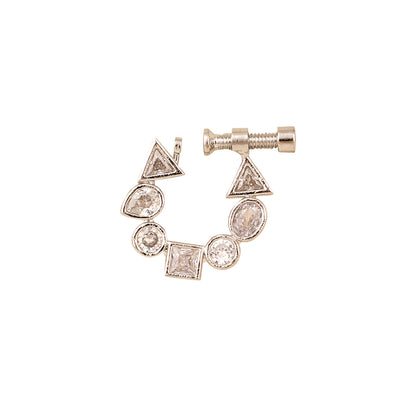 Opal Touch - Stylish Rhodium CZ Nose Pin | High-Quality Cubic Zirconia - Nose pin