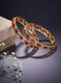 Bangles - Stylish Zig Zag Oval Gold Bangles (Pack of 2) - Opal Touch