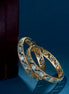 Opal Touch - Stylish Zig Zag Oval Gold Bangles (Pack of 2) - Bangles