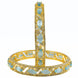 Stylish Zig Zag Oval Gold Bangles (Pack of 2) - Opal Touch