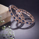 Stylish Zig Zag Oval Rose Gold Bangles (Pack of 2) - Opal Touch