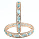 Stylish Zig Zag Oval Rose Gold Bangles (Pack of 2) - Opal Touch