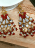 Opal Touch - Styllish Kundan Danglers With Moti Earrings - Earrings