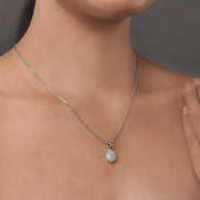 Opal Touch - Subtle Rhodium Locket Set with Filigree Detailing - Locket Set