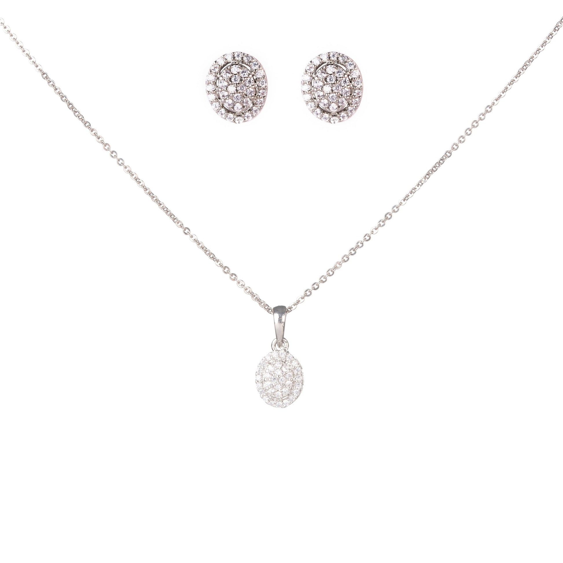 Opal Touch - Subtle Rhodium Locket Set with Filigree Detailing - Locket Set