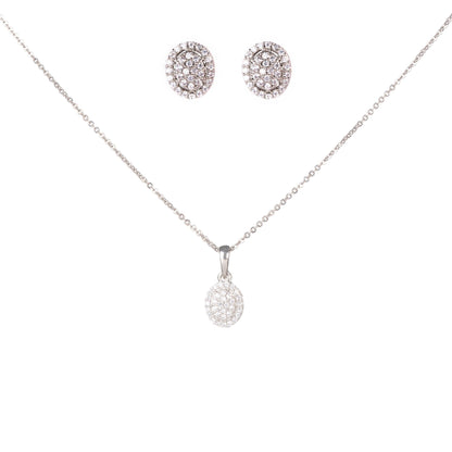 Opal Touch - Subtle Rhodium Locket Set with Filigree Detailing - Locket Set