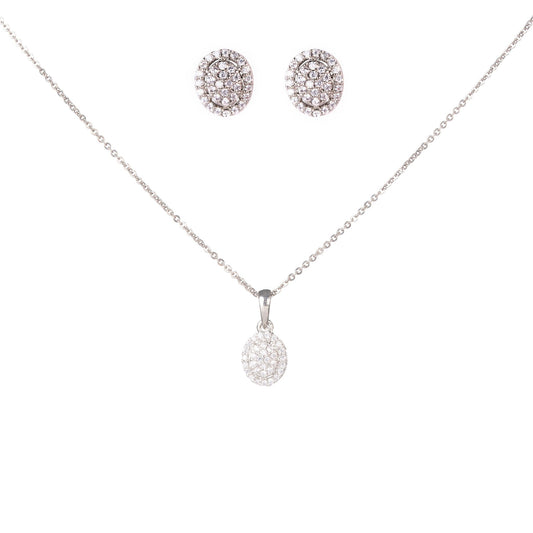 Opal Touch - Subtle Rhodium Locket Set with Filigree Detailing - Locket Set