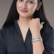 Bangles - Suvarna Rekha Rhodium Plated Bangles - Opal Touch