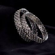 Bangles - Suvarna Rekha Rhodium Plated Bangles - Opal Touch