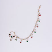 Nose Pin - Suvarnarekha Two Tone Gold Silver Nath - Opal Touch