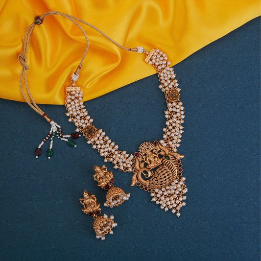 Necklace - Swarnalakshmi Gold Plated Necklace Set - Opal Touch
