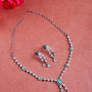 Timeless American Diamond Necklace and Earring Set - Opal Touch